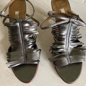 Cynthia Vincent Strappy Hells with Fringe, EUC